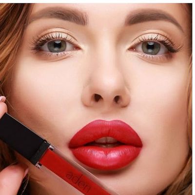 ADEN Tattoo Matte Lipstick - 7ML - Highly Pigmented - Provides Non-Shinny, Non Smudging and Velvety Finish  Water Proof Made in Italy (07 Exotic Red)