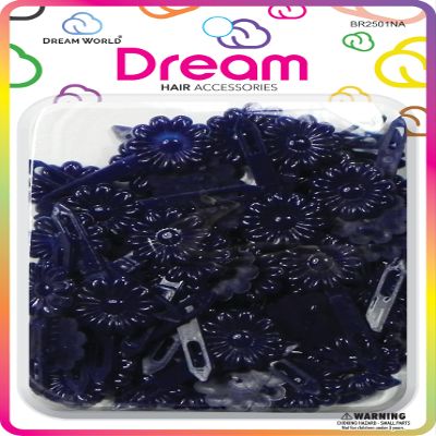 Dream World Hair Accessories | Daisy Shape Pins 60 pieces - Navy