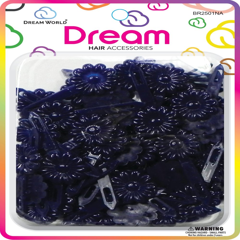 Dream World Hair Accessories | Daisy Shape Pins 60 pieces - Navy