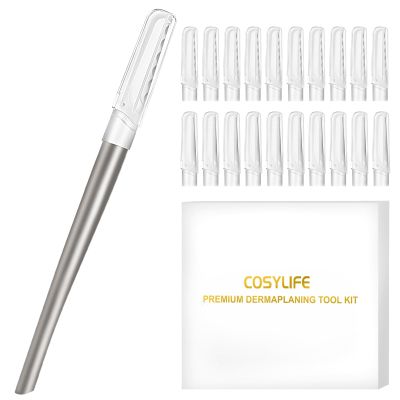 COSYLIFE Dermaplaning Tool for Face, 20 Blade Refills, Dermaplane Razor for Face, Hair Remover Blade for Eyebrows and Peach Fuzz, Facial Shaver for Women That Helps Exfoliate and Smooth The Skin