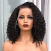 Youllyuu 150% 13X6 Lace Front Human Hair Wigs Women Short Bob Lace Front Curly Remy Hair Wig Pre Plucked With Baby Hair Natural Color 12in#13x6 Lace Front 180 view 2