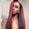 Youllyuu 13X6 Lace Front Wig Women Red Colored Curly Human Hair Wigs Pre Plucked Brazilian Glueless Wigs 4x4 Closure Wig 28in#180% view 1