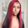 Youllyuu 13X6 Lace Front Wig Women Red Colored Curly Human Hair Wigs Pre Plucked Brazilian Glueless Wigs 4x4 Closure Wig 28in#180% view 2