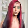 Youllyuu 13X6 Lace Front Wig Women Red Colored Curly Human Hair Wigs Pre Plucked Brazilian Glueless Wigs 4x4 Closure Wig 28in#180% view 4