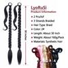 2 Pack Long DIY Braided Ponytail Extension with Hair Tie Straight Wrap Around Hair Extensions Ponytail(2#) view 3