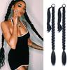 2 Pack Long DIY Braided Ponytail Extension with Hair Tie Straight Wrap Around Hair Extensions Ponytail(1B#) view 1