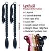 2 Pack Long DIY Braided Ponytail Extension with Hair Tie Straight Wrap Around Hair Extensions Ponytail(1B#) view 2