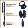 2 Pack Long DIY Braided Ponytail Extension with Hair Tie Straight Wrap Around Hair Extensions Ponytail(1B#) view 3
