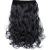 23.6in Hair Extension, Synthetic Matte Curly Wave 6 Clips Hairpiece Extension, High Temperature Matte Silk Big Wavy Curl Piece, for Women Black (Black) view 1