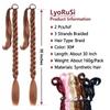 2 Pack Long DIY Braided Ponytail Extension with Hair Tie Straight Wrap Around Hair Extensions Ponytail(30#) view 2