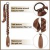 2 Pack Long DIY Braided Ponytail Extension with Hair Tie Straight Wrap Around Hair Extensions Ponytail(30#) view 3