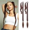 2 Pack Long Braided Ponytail Extension with Hair Tie Straight Wrap Around Hair Extensions Ponytail(6#) view 1