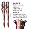 2 Pack Long Braided Ponytail Extension with Hair Tie Straight Wrap Around Hair Extensions Ponytail(6#) view 2