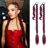 2 Pack Long DIY Braided Ponytail Extension with Hair Tie Straight Wrap Around Hair Extensions Ponytail(bug#) view 1