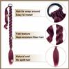 2 Pack Long DIY Braided Ponytail Extension with Hair Tie Straight Wrap Around Hair Extensions Ponytail(bug#) view 3