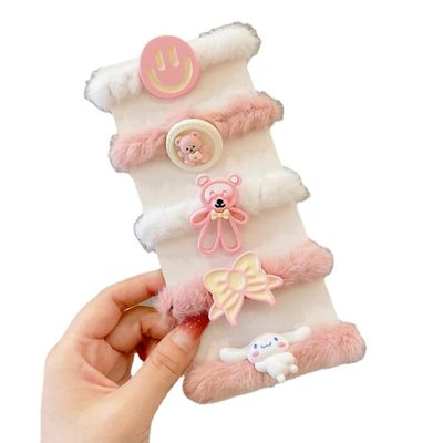 Plush silk hair tie tie cute girl hair accessories cartoon pattern hair accessories tiara, a gift for girls (Long eared rabbit)