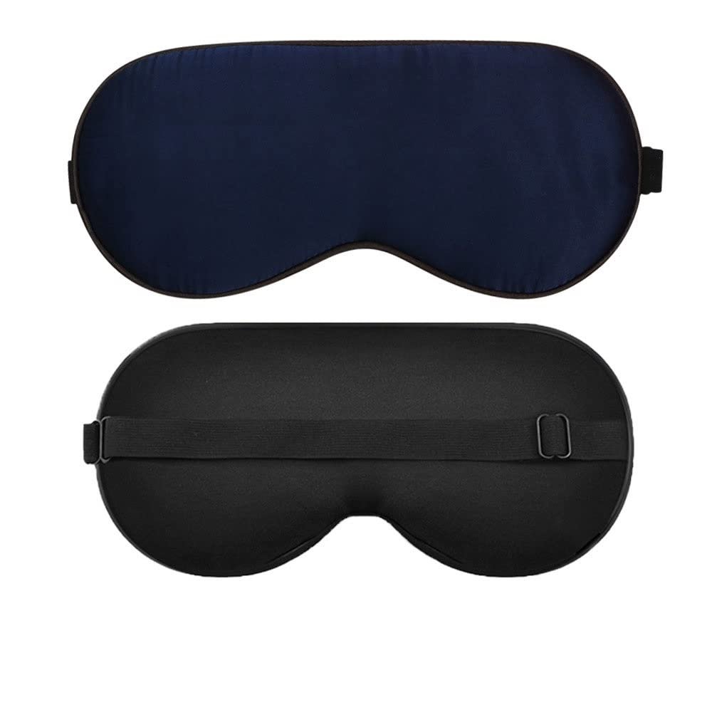 FEABCR Silk Sleep Mask, Silk Eye Mask with Adjustable Strap, Eye Mask for Sleeping,Blocks Light Reduces Puffy Eyes Gifts (Color : B)