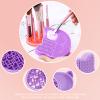 FRCOLOR 2 in 1 Portable Makeup Brush Cleaner Pad Drying Rack Storage Holder Brush Mat Stand for Gentle Cleaning view 4