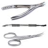OLTON SET 3in1: Cuticle Nippers Model M, 9-12mm + Cuticle Scissors, 100mm + Pusher, double-sided manicure scapula (handmade professional manicure pedicure tool) SAVE 15$ view 1