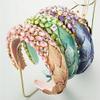 2022 Fashion Design Creative Headband, Colorful Flannelette Leaves Rhinestone Hair BandGirls' Headwear Accessories Women's Headband (Princess powder) view 3