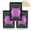 Wax Beads for Hair Removal 10.5oz (300g), Auperwel Hard Wax Beads Beans for Sensitive Skin Brazilian Waxing, Face, Bikini, Eyebrow, Legs, Painless for Women Men, 3 packs Kit with 10 Sticks view 1