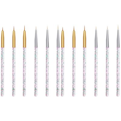 LALAFINA 12pcs Acrylic Nail Art Pen Sequined Rod Brush Nail Tools for Fingernail Brush Decorations
