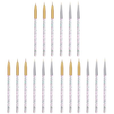 LALAFINA 18pcs Nail Art Pen Brushes Acrylic Nail Art Tools for Striping Dotting