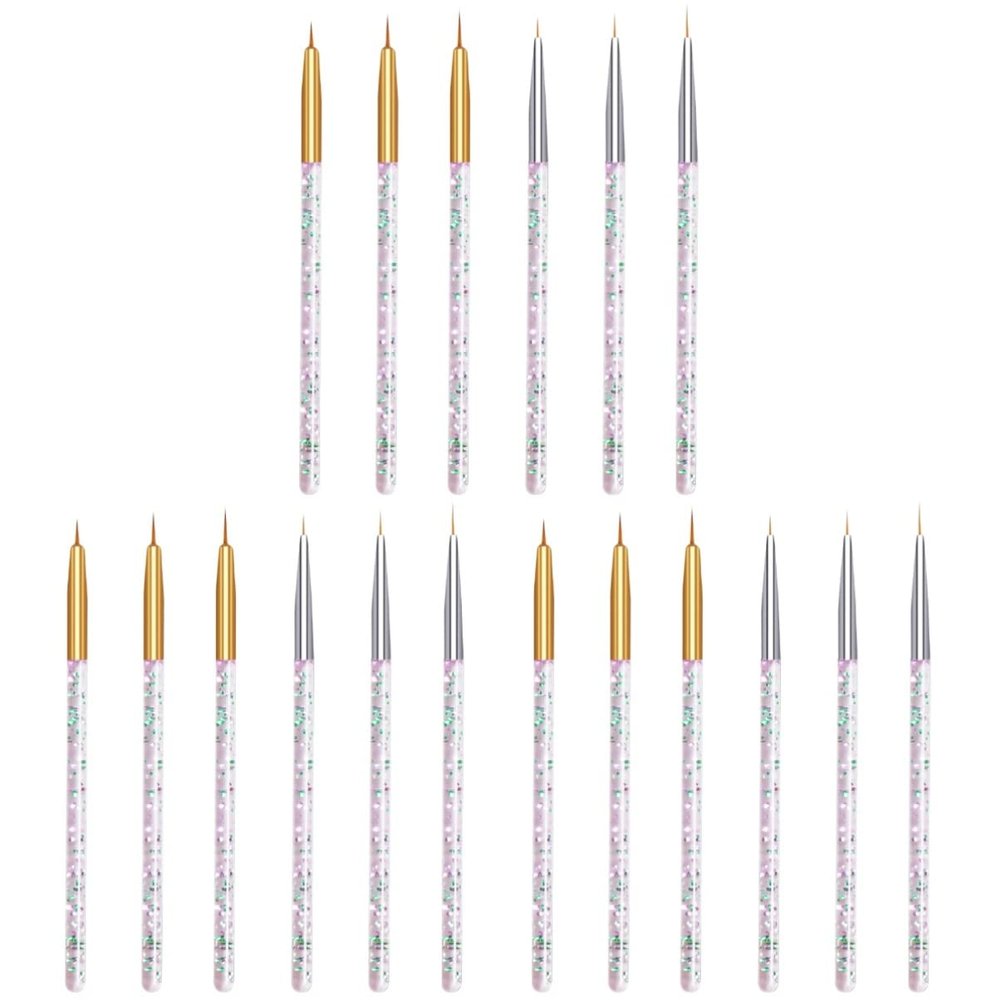 LALAFINA 18pcs Nail Art Pen Brushes Acrylic Nail Art Tools for Striping Dotting