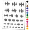 Sound Waves Music Temporary Tattoo Water Resistant Fake Body Art Set Collection - Dark Blue (One Sheet) view 1