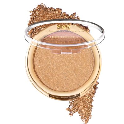YOUNG VISION Pressed Powder Highlighter, Baked Natural Glow Contour Powder & Face Highlighter, Cruelty Free, Shimmer Highlighting Makeup for Face, Eye, Eyeshadow, Body, Skin, Xmas Gift (Brown)