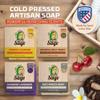 Age of Sage Moisturizing Cold Process Artisan Natural Bar Soap Gift Set for Women - 4pk Honey & Him Scent: Cherry Almond, Oatmeal Milk Honey, Oakmoss Lavender, & Mechanics Soap view 2
