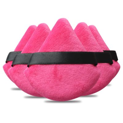 Powder Puff Daubigny 6 PCS Powder Puffs Makeup Puff Face Soft Triangle Powder Puff for Loose Powder Mineral Powder Body Velour Cosmetic Foundation Sponges Blender Beauty Makeup Tools(Rose Red Black)
