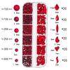 Nail Art Rhinestones Red Flat Back Rhinestones for Makeup Nail Gems Nail Crystals Diamonds Jewelry Rhinestones for Face and Nail Design DIY Crafts Decoration view 2