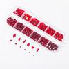 Nail Art Rhinestones Red Flat Back Rhinestones for Makeup Nail Gems Nail Crystals Diamonds Jewelry Rhinestones for Face and Nail Design DIY Crafts Decoration view 3