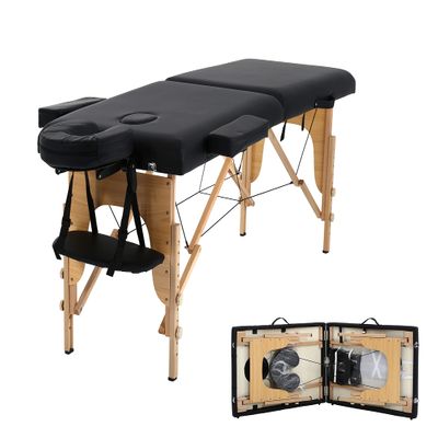 24 In Wide Massage Tables Portable Lash Bed 73 inch Tattoo Table, Height Adjustable Portable Spa Bed, 2 Folding Chiropractic Table w/Carry Case/Face Cradle/Hand Pallet for Travel Physical Therapist