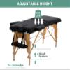 24 In Wide Massage Tables Portable Lash Bed 73 inch Tattoo Table, Height Adjustable Portable Spa Bed, 2 Folding Chiropractic Table w/Carry Case/Face Cradle/Hand Pallet for Travel Physical Therapist view 4