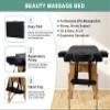 Massage Tables Portable Lash Bed 73 inch Tattoo Table, Height Adjustable Portable Spa Bed, 2 Folding Chiropractic Table w/Carry Case/Face Cradle/Hand Pallet/Towel Hanger/Oil Pouch/Sheet/2 Bolster view 3