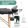 Massage Tables Portable Lash Bed 73 inch Tattoo Table, Height Adjustable Portable Spa Bed, 2 Folding Chiropractic Table w/Carry Case/Face Cradle/Hand Pallet/Towel Hanger/Oil Pouch/Sheet/2 Bolster view 4