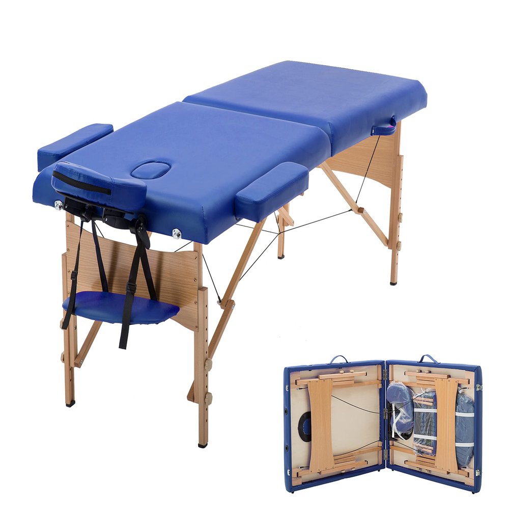 28 In Wide Massage Tables Portable Lash Bed 73 inch Tattoo Table, Height Adjustable Portable Spa Bed, 2 Folding Chiropractic Table w/Carry Case/Face Cradle/Hand Pallet for Travel Physical Therapist