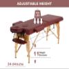 24 In Wide Massage Tables Portable Lash Bed 73 inch Tattoo Table, Height Adjustable Portable Spa Bed, 2 Folding Chiropractic Table w/Carry Case/Face Cradle/Hand Pallet for Travel Physical Therapist view 4