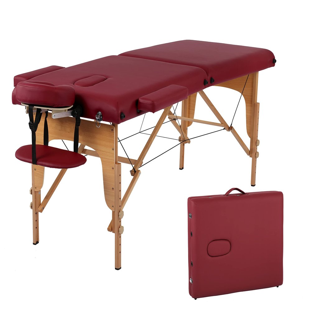 Massage Tables Portable Lash Bed 73 in Long 24 in Wide Tattoo Table, Height Adjustable Portable Spa Bed, 2 Folding Chiropractic Table w/Carry Case/Face Cradle/Hand Pallet for Physical Therapist