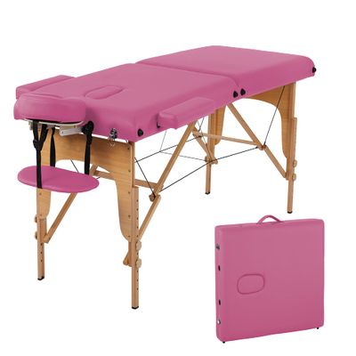 Massage Tables Portable Lash Bed 73 in Long 24 in Wide Tattoo Table, Height Adjustable Portable Spa Bed, 2 Folding Chiropractic Table w/Carry Case/Face Cradle/Hand Pallet for Physical Therapist