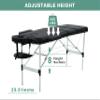 Massage Tables Portable Lash Bed 73 inch Aluminium Tattoo Table Height Adjustable Portable Spa Bed 3 Folding Chiropractic Table w/Carry Case/Face Cradle/Hand Pallet for Travel Physical Therapist view 3