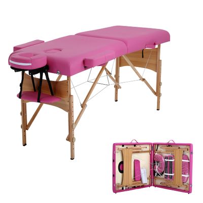 28 in Wide Massage Tables Portable Lash Bed 73 inch Tattoo Table, Height Adjustable Portable Spa Bed, 2 Folding Chiropractic Table w/Carry Case/Face Cradle/Hand Pallet for Travel Physical Therapist
