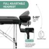 Massage Tables Portable Lash Bed 73 inch Aluminium Tattoo Table Height Adjustable Portable Spa Bed 2 Folding Chiropractic Table w/Carry Case/Face Cradle/Hand Pallet for Travel Physical Therapist view 3