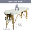 24 In Wide Massage Tables Portable Lash Bed 73 inch Tattoo Table, Height Adjustable Portable Spa Bed, 2 Folding Chiropractic Table w/Carry Case/Face Cradle/Hand Pallet for Travel Physical Therapist view 4