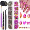 Nail Art Rhinestones Flame Red Flat Back Rhinestones for Makeup Nail Gems Nail Crystals Diamonds Jewelry Rhinestones for Face and Nail Design DIY Crafts Decoration view 1