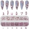 Nail Art Rhinestones Pink Flat Back Rhinestones for Makeup Nail Gems Nail Crystals Diamonds Jewelry Rhinestones for Face and Nail Design DIY Crafts Decoration view 3