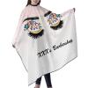 Custom Barber Cape Hairdresser Cape, Add Your Photo Text Logo Personalized Eyes Pink Salon Cape for Men, Customized Hair Cutting Cape for Home Salon Barbershop view 2