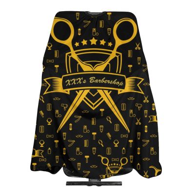 Custom Barber Cape Hairdresser Cape, Add Your Photo Text Logo Personalized Barbershop Glod Salon Cape for Men, Customized Hair Cutting Cape for Home Salon Barbershop